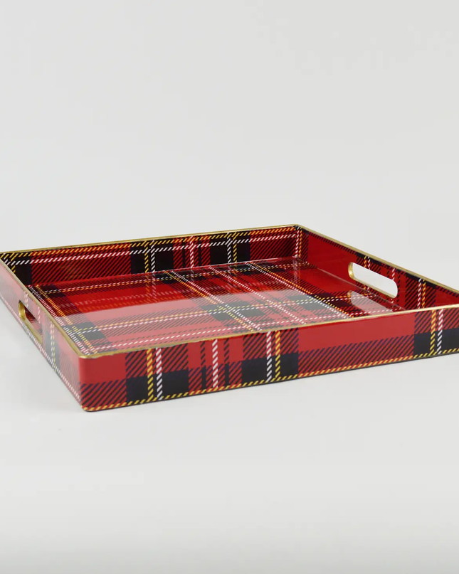 (red) plaid version tray