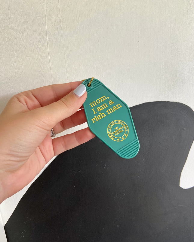 mom, I am a rich man keychain