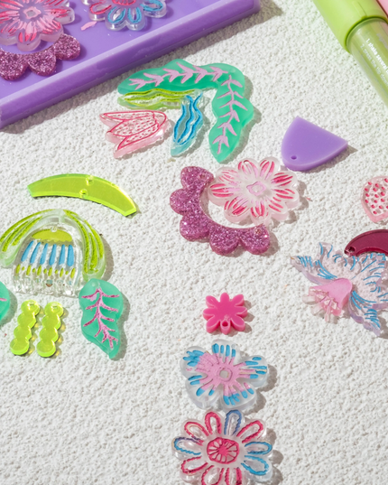 Painted Blooms Acrylic Earring Diy Kit - Funky Fun You