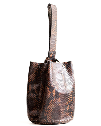 Navilgli Brown Leather Wristlet Bag