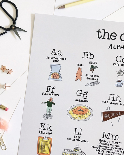 Office Alphabet Print Poster