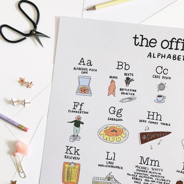 Office Alphabet Print Poster