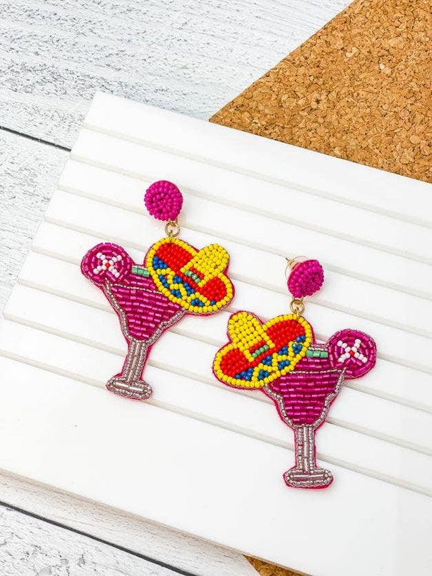 On The Rocks Earrings- Pink