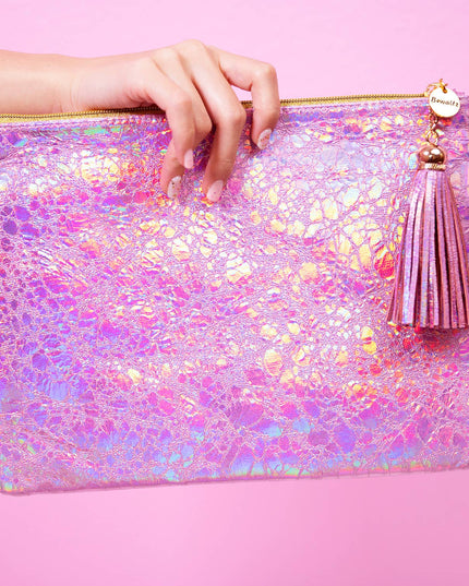 Giveback Holographic Clutch-Pink
