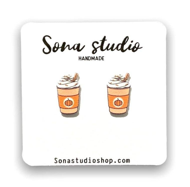 I <3 Pumpkin Spice a Latte Earrings