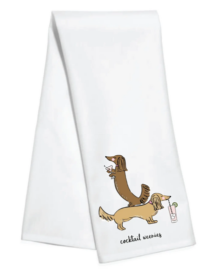 Cocktail Weenies Tea Towel