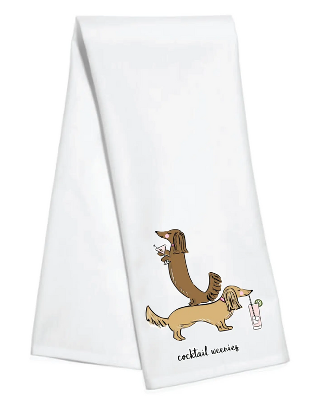 Cocktail Weenies Tea Towel