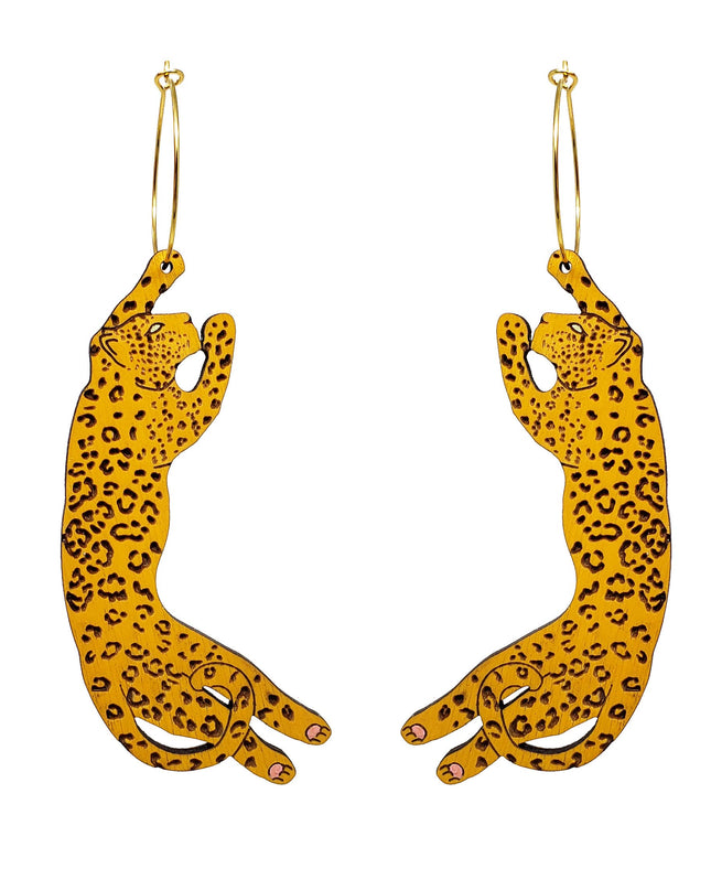 Lying Leopard Earrings