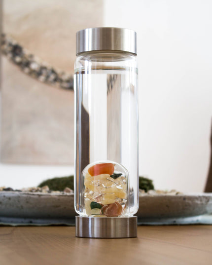 ViA Crystal Water Bottle | HAPPINESS
