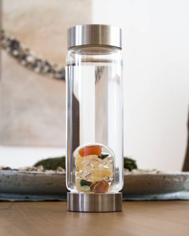 ViA Crystal Water Bottle | HAPPINESS