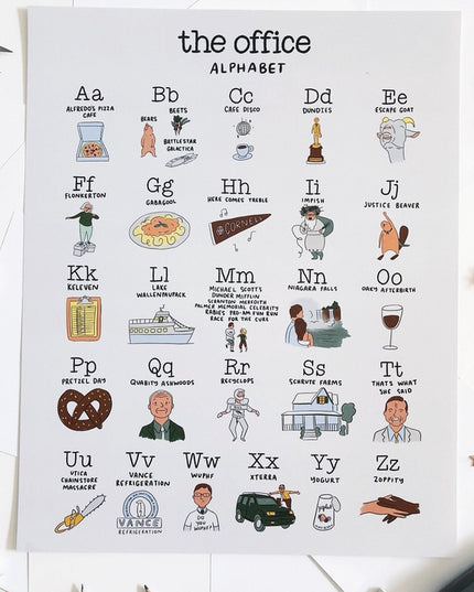 Office Alphabet Print Poster