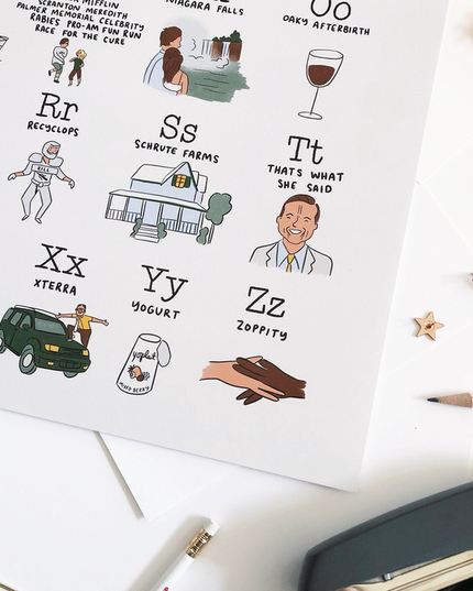 Office Alphabet Print Poster