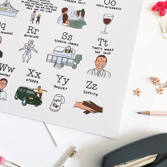 Office Alphabet Print Poster