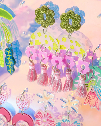 Painted Blooms Acrylic Earring Diy Kit - Funky Fun You