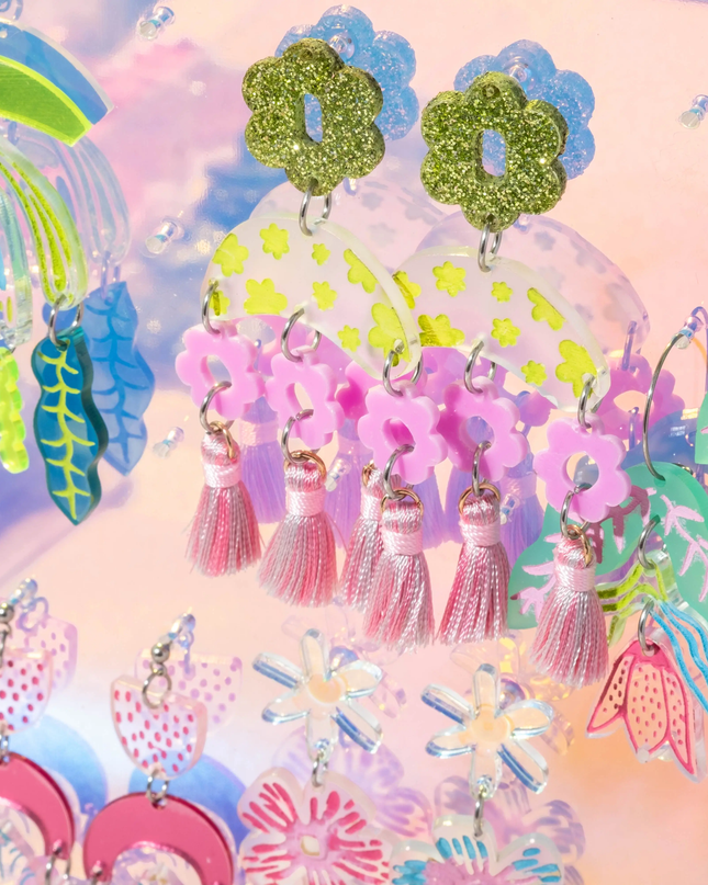 Painted Blooms Acrylic Earring Diy Kit - Funky Fun You