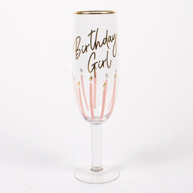 Bubbles 4 The Birthday Girl Glass