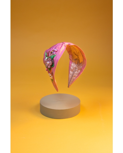 Pink Lady Embroidered Headband