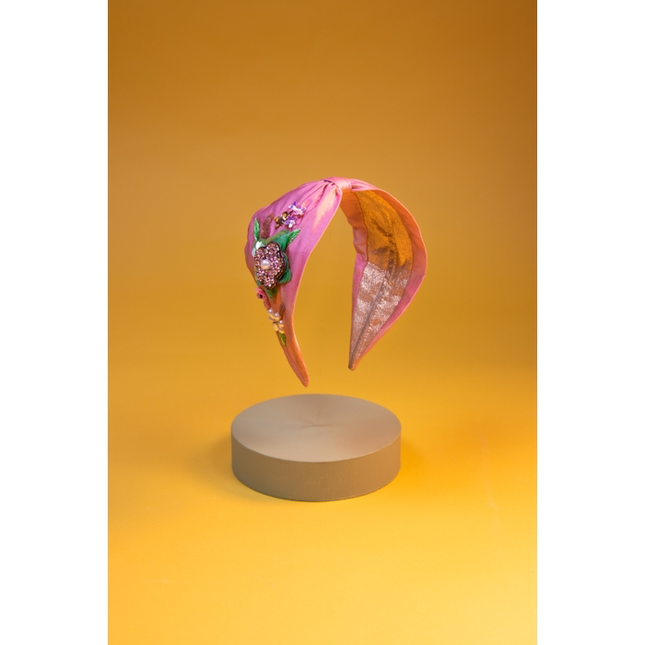 Pink Lady Embroidered Headband