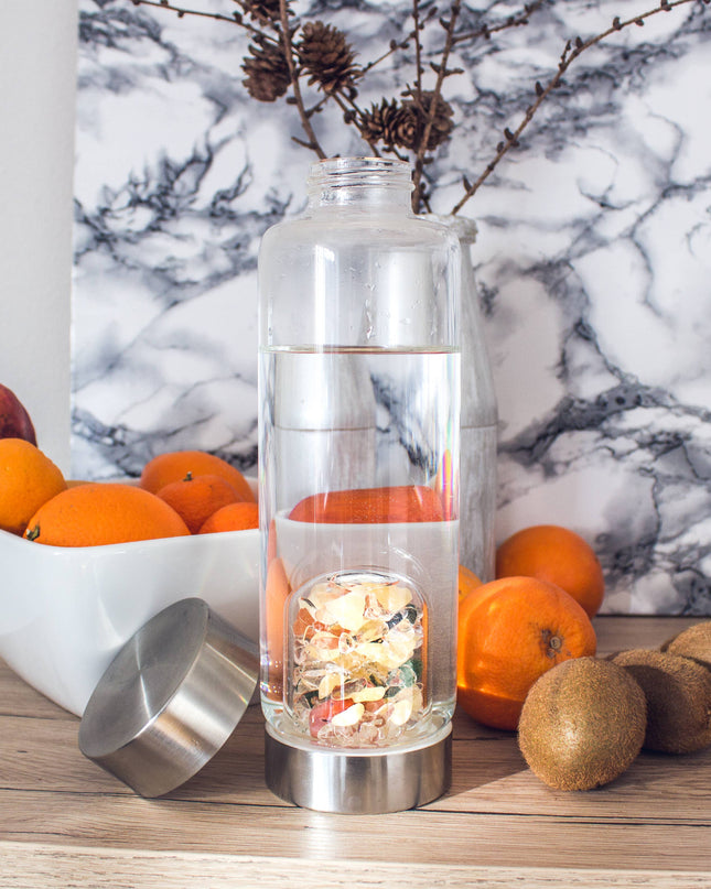 ViA Crystal Water Bottle | HAPPINESS