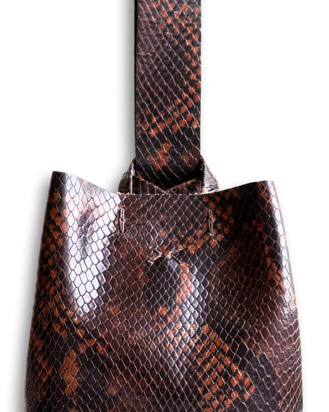 Navilgli Brown Leather Wristlet Bag