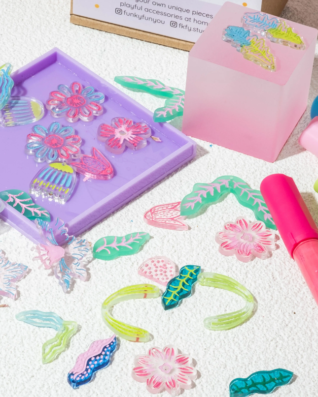 Painted Blooms Acrylic Earring Diy Kit - Funky Fun You