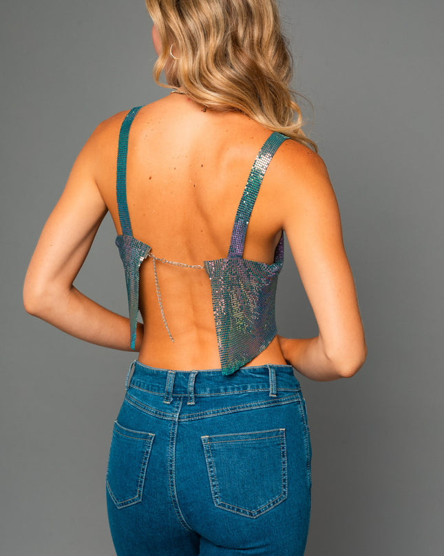 y2k babe chainmail crop