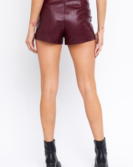 Laced Up Leather Shorts
