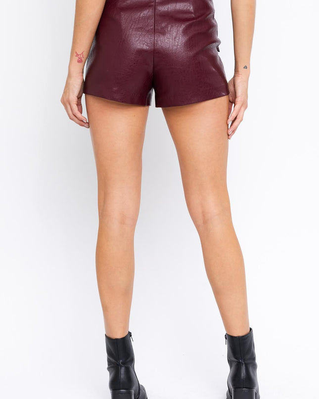 Laced Up Leather Shorts