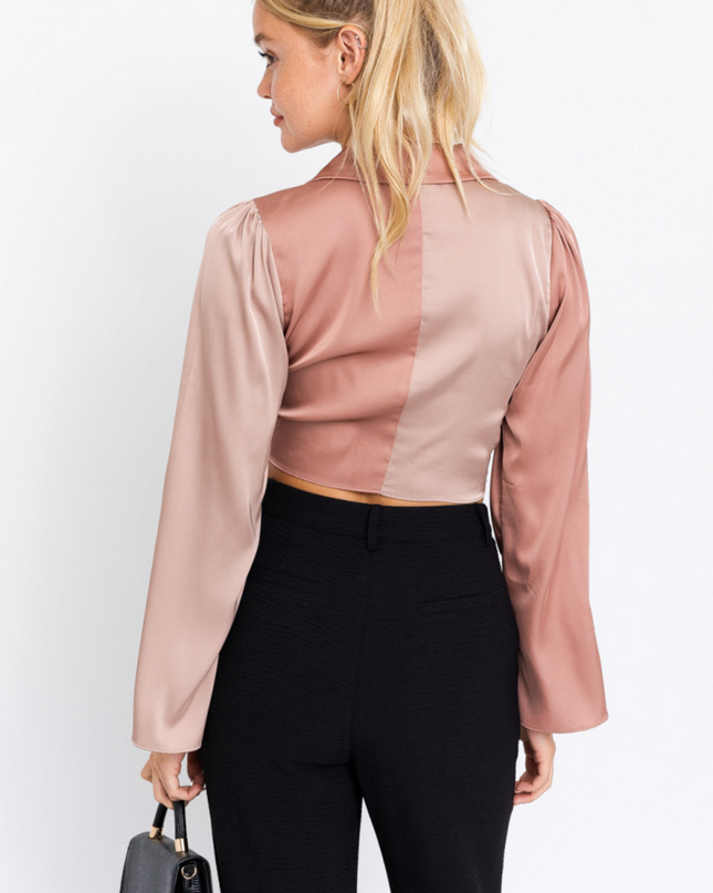 Blushing Babe Tie Front Top