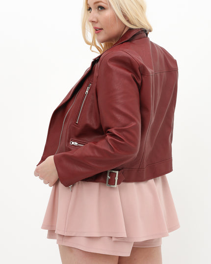 Wine Moto Jacket - Plus