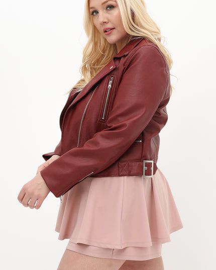 Wine Moto Jacket - Plus