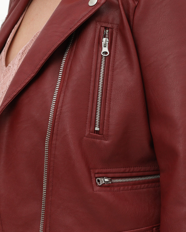 Wine Moto Jacket - Plus