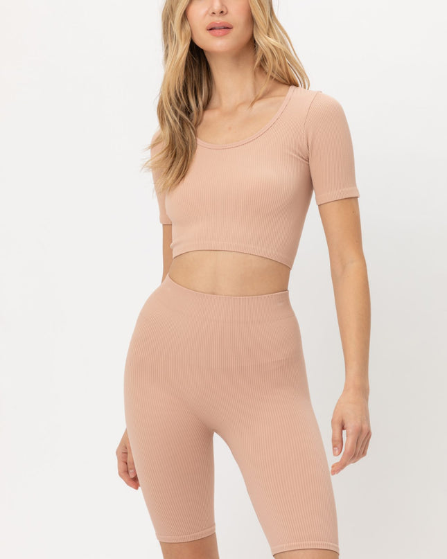 Biker Chick Shorts- Tan