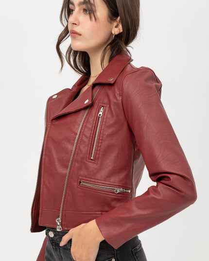 Wine Moto Jacket